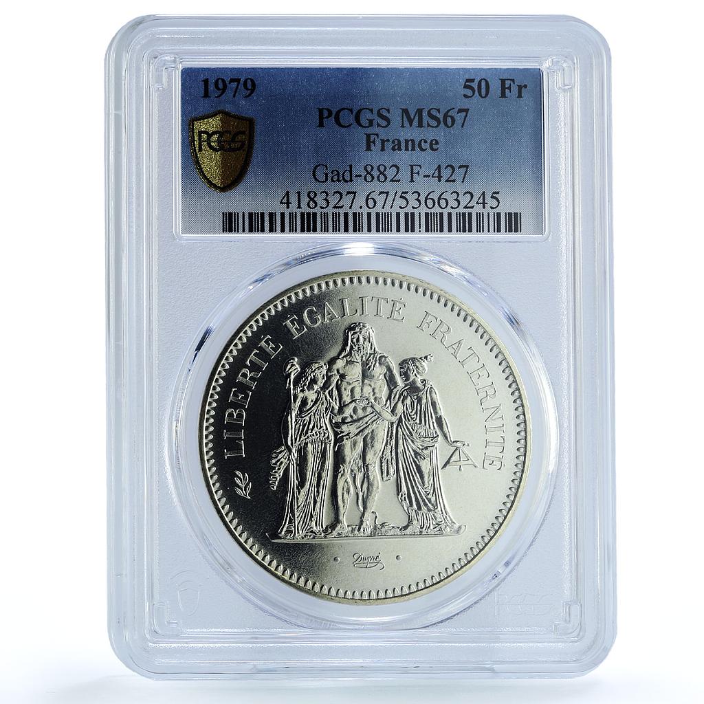 France 50 francs Hercules Gad-882 F-427 KM-941 MS 67 PCGS silver