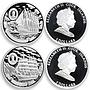 Cook Islands set 6 coins Tall Ships of 20th century silver 2008