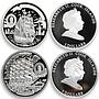 Cook Islands set 6 coins Tall Ships of 20th century silver 2008