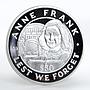 Tokelau 50 dollars Anne Frank World War Silver Coin 1993