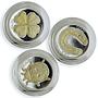 Benin set 3 coins Good Luck Success Wealth gilded silver 2017