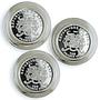 Benin set 3 coins Good Luck Success Wealth gilded silver 2017