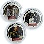 Fiji set 3 coins Romanov family Alexander III colored silver 2012