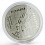 Belarus 20 rubles Chervony Bor mink proof silver coin 2006