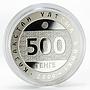 Kazakhstan 500 tenge Petroglyphs Sun God proof silver coin 2000