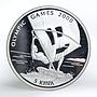 Papua New Guinea 5 kina Summer Olympics Sydney Sailboarding silver coin 1997