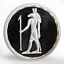 Egypt 5 pounds Standing god Seth left proof silver coin 1994