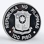 Philippines 100 piso 75th Anniversary of University silver coin 1983