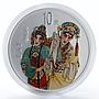 China set 4 coins Peking Opera colored silver 2001