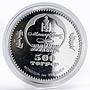 Mongolia 500 togrog Soviet Space Exploration Mir colored silver coin 2007