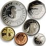 Barbados set 6 coins 25th Anniversary of Central Bank sea bimetal 1997