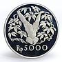 Indonesia 5000 Rupiah Orangutan animal proof silver coin 1974