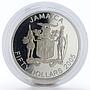 Jamaica 50 dollars 60th birth of Bob Marley gilded silver coin 2005