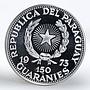 Paraguay 150 guaranies General Jose E. Diaz arms silver coin 1973