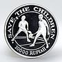 Indonesia 10 000 Rupiah Save the Children proof silver coin 1990