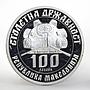 Macedonia 100 denari Pitu Guli revolutionary proof silver coin 2003