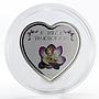 Mongolia 250 tugriks Happy Birthday girl heart shaped silver coloured coin 2008