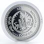 Mongolia 500 togrog Year of the Rooster gilded silver coin 2005