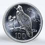 Pakistan 100 rupees Tropogan pheasant Bird Fauna silver coin 1976