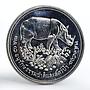 Thailand 50 baht Wildlife Conservation rhinoceros silver coin 1974