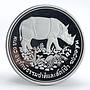 Thailand 50 baht Wildlife Conservation rhinoceros silver proof coin 1974