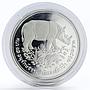 Thailand 50 baht Wildlife Conservation rhinoceros silver proof coin 1974