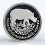 Thailand 50 baht Wildlife Conservation rhinoceros silver proof coin 1974