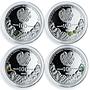 Armenia set of 4 coins 100 drams Oldest Trees Of The World proof silver 2014