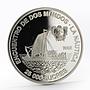Ecuador 25000 sucres Sailing Raft Ship proof silver coin 2002