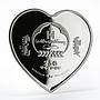 Mongolia 250 tugriks Happy Birthday boy heart shaped silver coloured coin 2008