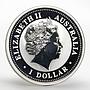 Australia 1 dollar Year of the Rooster Lunar Series I Gilded Silver 1 Oz 2005