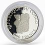 Congo 1000 francs Jeanne d'Arc proof silver coin 2005