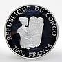 Congo 1000 francs Jeanne d'Arc proof silver coin 2005