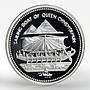 Egypt 5 pounds Ancient boat of Queen Chnemtamun proof silver coin 1994