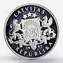 Latvia 10 latu 12th-century ship above its sunken remain proof silver coin 1997