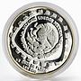 Mexico 2 1/2 onza Jaguard stone carving inside trapezoid proof silver coin 1998