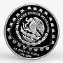 Mexico 2 1/2 onza Jaguard stone carving inside trapezoid proof silver coin 1998