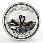Niue 2 dollars Love is precious, 2 black swans proof silver coin 2009