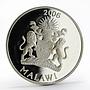 Malawi 5 Kwacha Lion Lioness Journey Through Africa silver proof coin 2006