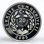 Turkey 20 lira Kangal Dog animal proof silver coin 2005