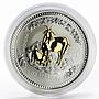 Australia, 1 Dollar, Year of the Goat gilded silver coin 1 Oz 2003