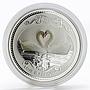 Cook Islands 2 dollars Swan Bird Love is Precious heart silver 1 oz coin 2008