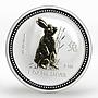 Australia $1 Year of Rabbit Lunar Series I 1 oz silver gilded coin CoA box 1999