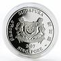 Singapore set of 4 coins 1 dollar Rustic Coast Sea silver proof colored 2007