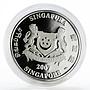 Singapore set of 4 coins 1 dollar Rustic Coast Sea silver proof colored 2007