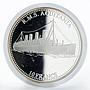 Congo 10 francs Ship R.M.S Aquitania silver proof coin 2001