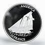 Congo 10 francs Ship America silver proof coin 2001