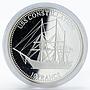 Congo 10 francs Ship USS Constellation silver proof coin 2001