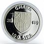 Ghana 100 sika Ship Santa Maria proof silver coin 2000