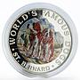 Guinea 7000 francs Famous Dogs St. Bernard colored proof silver coin 1994